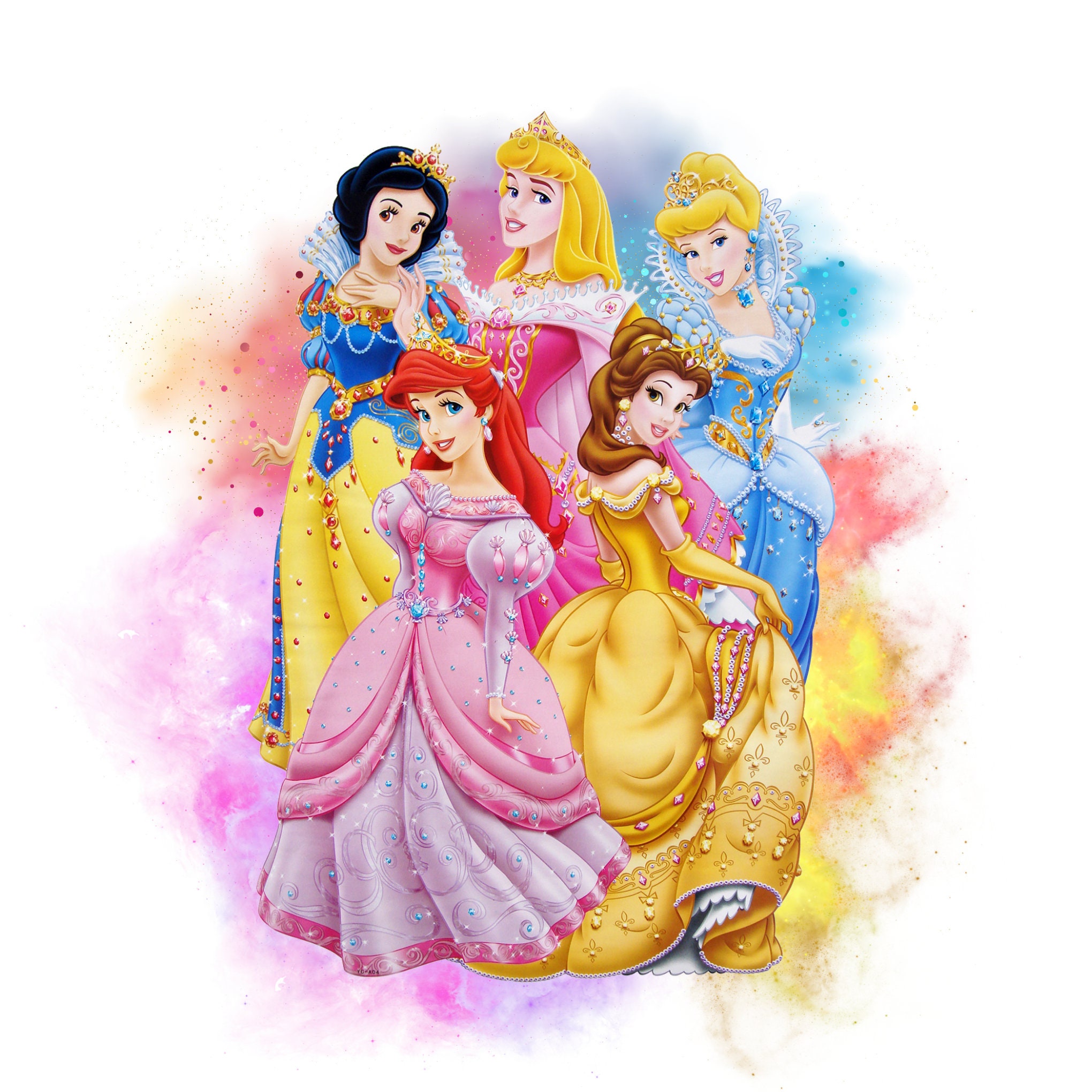 Princesses watercolour background,  Princess png clipart,  Princess design, instant download