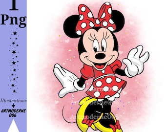 Minnie mouse watercolour background,Minnie mouse png clipart,minnie mouse birthday,instant download