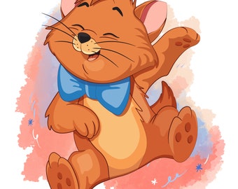Aristocats Toulouse watercolor background, Toulouse png clipart, Aristocats png, instant download