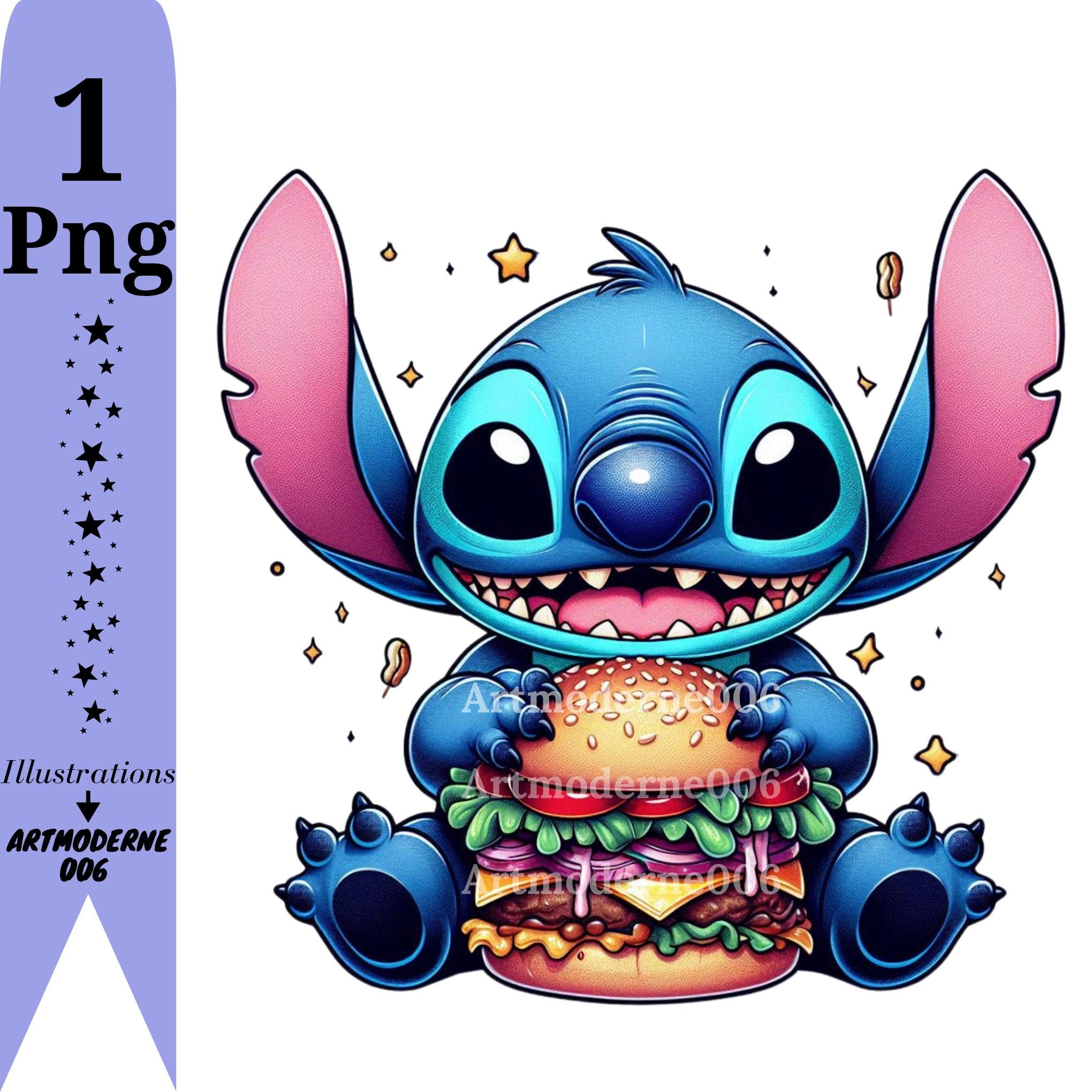 スティッチのハンバーガーのデザイン、スティッチのPNGクリップアート