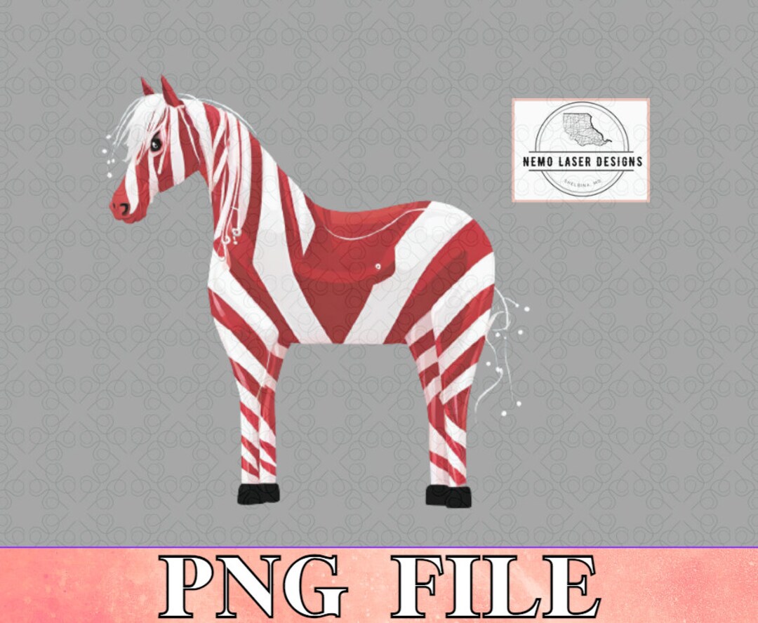 Candy Cane Horse Vector Digital File Horse PNG Horse Digital File Horse