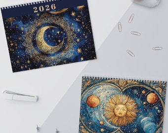 Floral Moon Wall Calendar (2026) - Home Decor, Planner, Gift for Her, Inspirational Decor, Stylish Wall Art