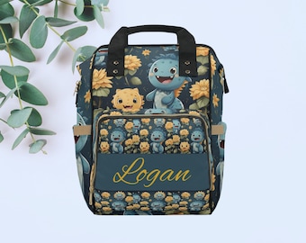 Personalized Baby Dinosaur Backpack, Whimsical Diaper Bag