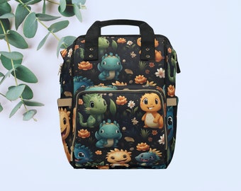 Backpack Multifunction Adorable & Practical: Baby Dinosaurs Diaper Bag or Backpack