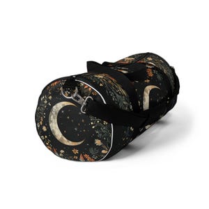 Celestial Moon and Stars Duffel Bag - Cosmic Travel Gym Weekender Overnight Bag, Night Sky Floral Accessories, Galaxy Tote, Starry Night