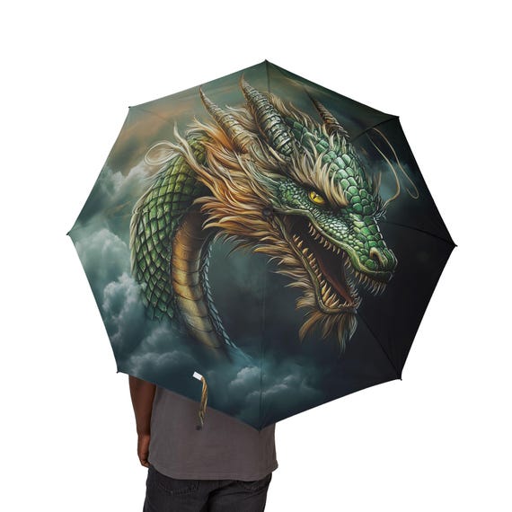小物 JPG Black Folding Umbrella w/ dragon JPG Black Folding Umbrella w/ dragon