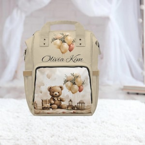 Custom Personalized Wild Flowers Backpack Diaper Bag