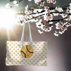 Personalisierte Sporttasche, Softball Name und Nummer Weekender Reisetasche - Anpassbarer Duffel für Athleten, Team Player, Sport
