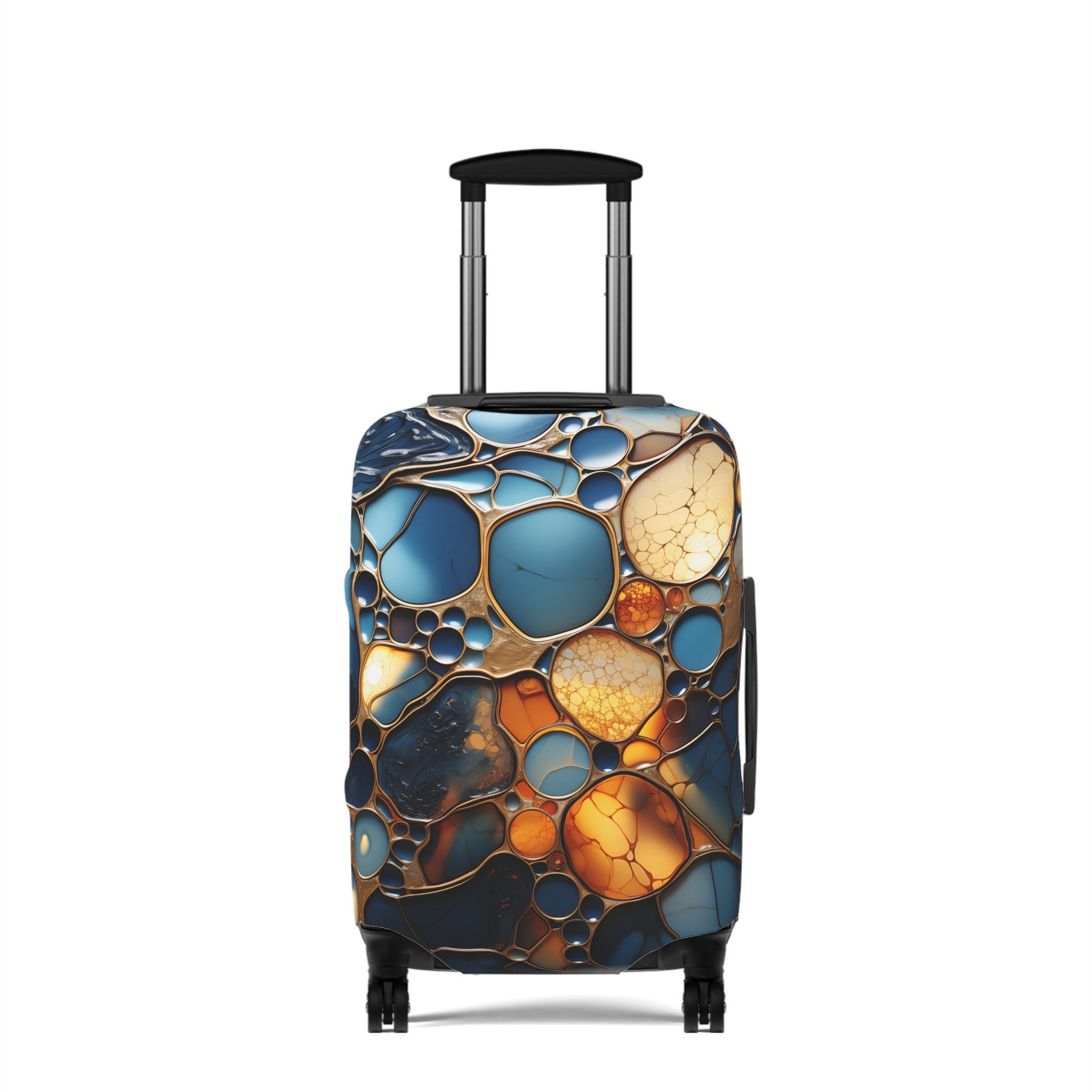 Blue and Gold artistic custom designed Luggage Cover