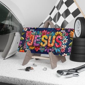 License Plate, Christian Religious Sign, JESUS, Personal Gift, Religious Decor, Car Accessories