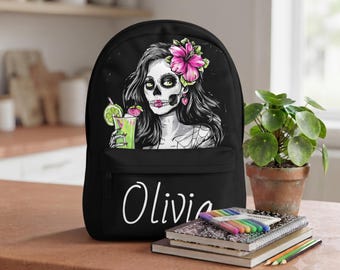 Mochila con diseño de esqueleto, estilo gótico - Mochila escolar gótica femenina, mochila emo, mochila alternativa, bolso de viaje espeluznante, regalo para ella.