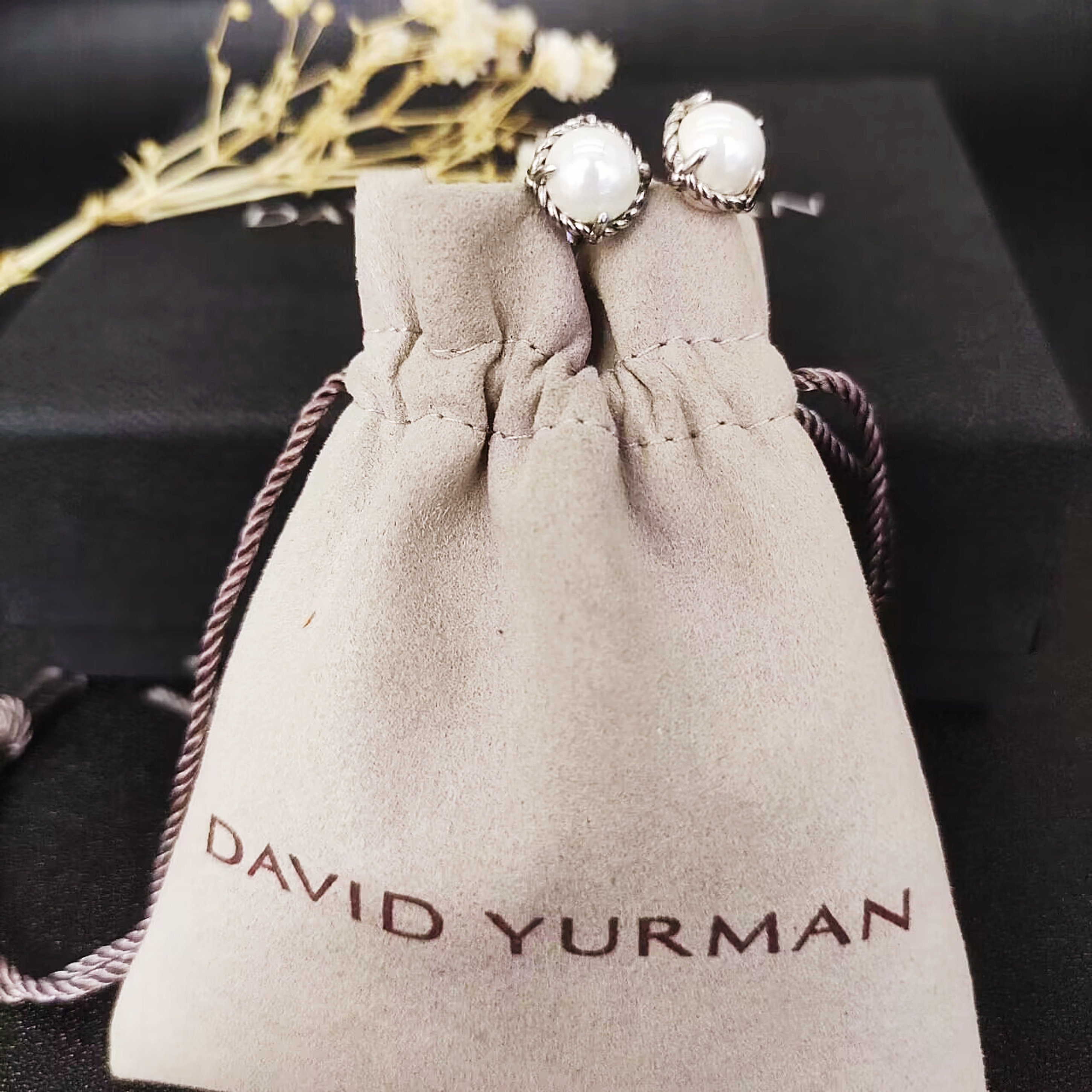 David Yurman 4mm Cable Classic Bracelet with Pearl and 18K Yellow Gold