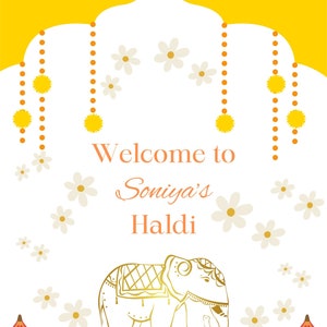 Haldi welcome sign