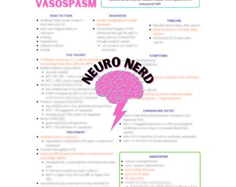 Notas de enfermería sobre vasoespasmo cerebral