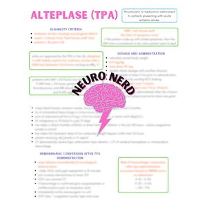 Alteplase (tpa) Nursing Notes