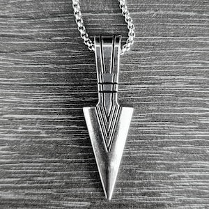 Norse arrowhead pendant necklace, Viking necklace, Celtic necklace, men&#39;s necklace, gift, stainless steel necklace