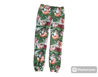 Kinderbroek van oeko tex-stof met dierenprint, kinderbroek