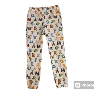 Children's Oeko-tex fabric Alphabet animal print pants, kids pants zdjęcie 1