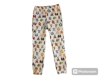 Children's Oeko-tex fabric Alphabet animal print pants, kids pants