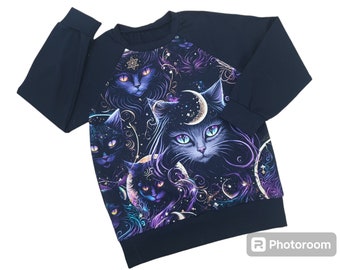 Children's oeko tex fabric cute cat print shirt