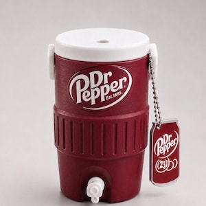 Retro Cherry Soda Can Cooler with Matching Tab Opener Keychain | Fits Standard 12oz Cans | Soda Lover Gift image 1