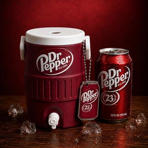 Retro Cherry Soda Can Cooler with Matching Tab Opener Keychain | Fits Standard 12oz Cans | Soda Lover Gift image 2