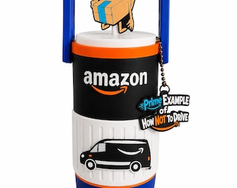 12oz Skinny Can Cooler with Straw Topper & Keychain | Delivery Driver Drink Holder