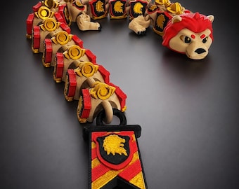 Professor Lion Dragon – Articulated Fantasy Lion Dragon Figure – 3D Printed Collectible – Wizard School Inspired Dragon 16 Inch Flexi Dragon