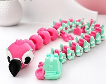Articulated Flamingo Dragon | 3D Printed Tropical Beach Flexi Toy