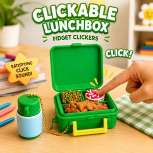 3D Printed Lunchbox Fidget Clicker Keychain | Mini Sensory Click Toy, Choose Style Combo