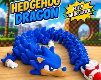 Hedgehog Dragon | Articulated Dragon | 3D Printed Flexi Dragon | Fidget Dragon Toy | Fantasy Dragon Figure