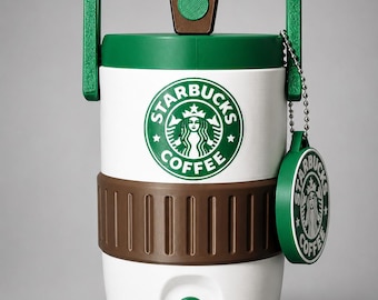 Coffee Cup Can Cooler | 12oz Standard or Skinny Can Holder | Includes Straw Topper & Soda Tab Opener Keychain