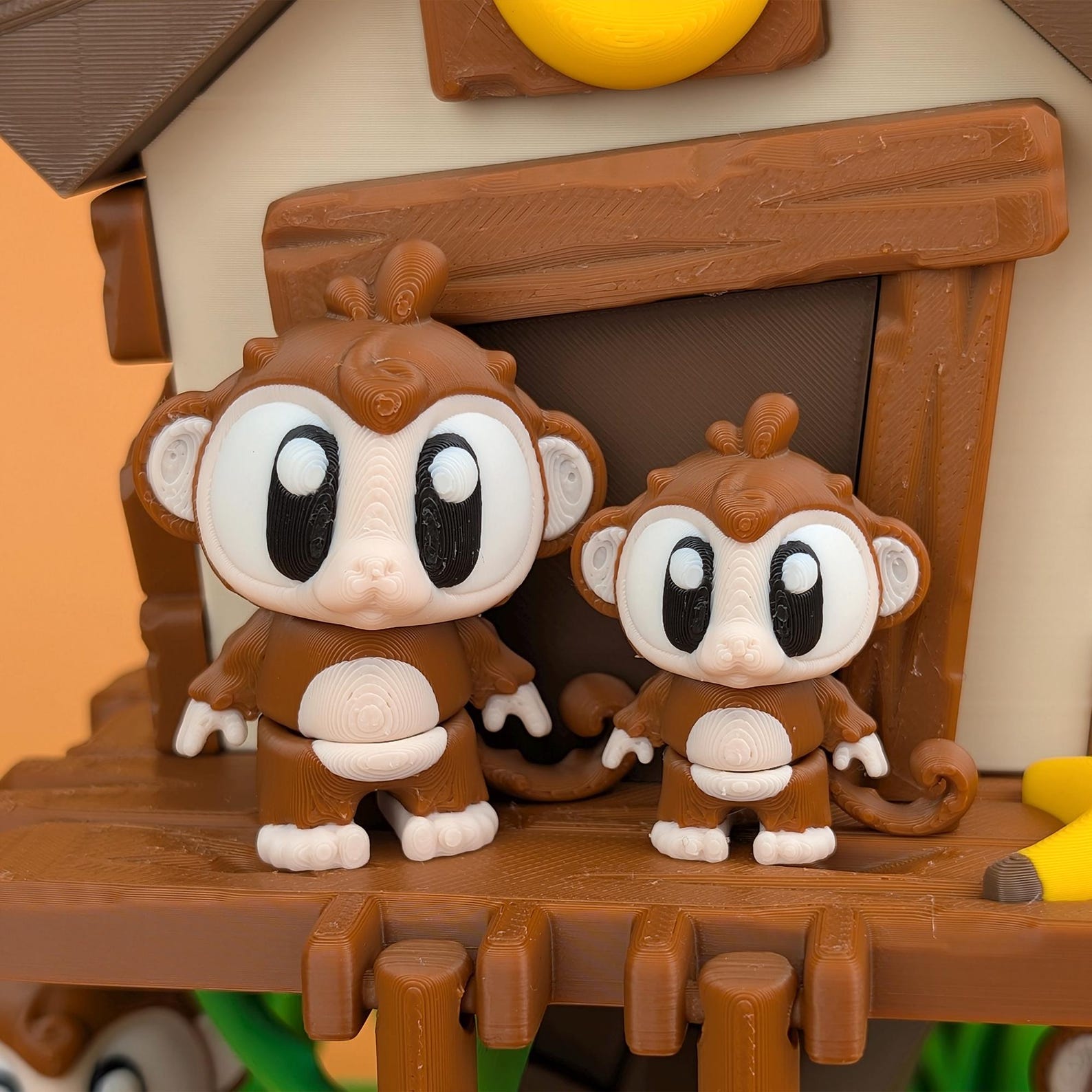 Articulated Monkey Treehouse Playset: 3D Printed Poseable Monkey ...