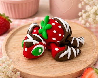 Chocolate Strawberry Turtle | Articulated 3D Printed Fidget Toy