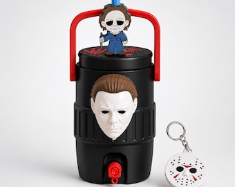 Enfriador de latas de Halloween con pajita, llavero / Regalo impreso en 3D