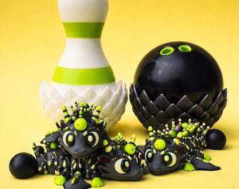Articulated Bowling Dragon Fidget Toy, 3D Printed Desk Decor