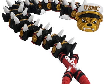 Articulated Marine Dragon Fidget Toy | Bulldog or Dragon Head, Crayon Tail