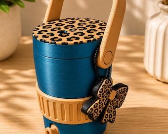 Leopard Skinny Print Can Cooler with Keychain Opener, 12oz Soda Beer & Energy Drinks Holder