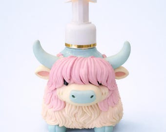 Cute Cow Soap Holder Bathroom Decor Highland Cow Soap Dispenser Holder Kawaii Bathroom Accessories Farmhouse Bathroom Gift