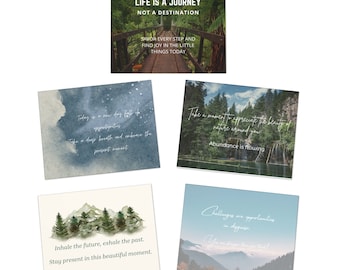Cartes de voeux motivantes inspirées de la nature (paquet de 5)