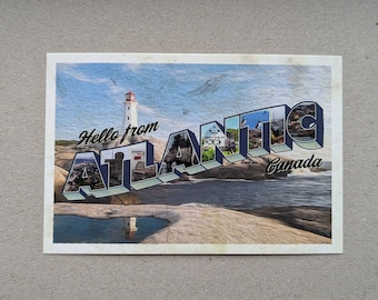 Hello from Atlantic Canada Postcard - Perfect for Postcrossing!