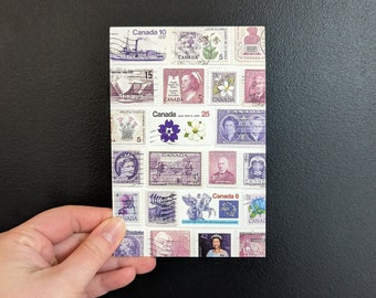 Purple Canada Stamp Postcard - Perfect for Postcrossing!
