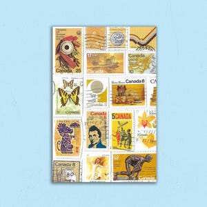 Carte postale jaune timbre du Canada - Parfaite pour les traversées !