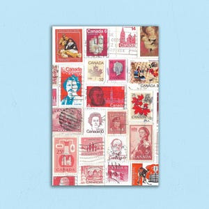Carte postale rouge timbre du Canada - Parfaite pour les traversées !