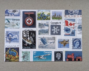 Blue Canada Stamp Postcard - Perfect for Postcrossing!