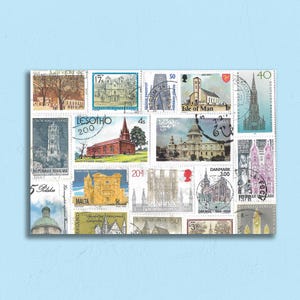 Carte postale avec timbre cathédrale - Parfaite pour les traversées !