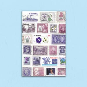 Purple Canada Stamp Postcard - Perfect for Postcrossing!