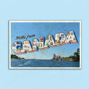 Carte postale Hello from Canada STAMP EDITION - Parfaite pour la traversée !