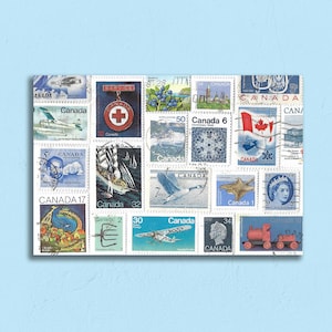 Carte postale bleue timbre du Canada - Parfaite pour les traversées !