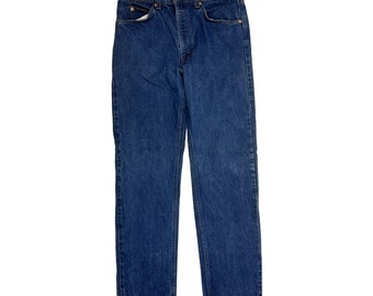 1980s Levis 20505 Orange Tab Denim Blue Jeans USA Mens 33x33, Vintage Levis Mens Jeans, Orange Tab Levis Jeans, Levis 20505 Jeans